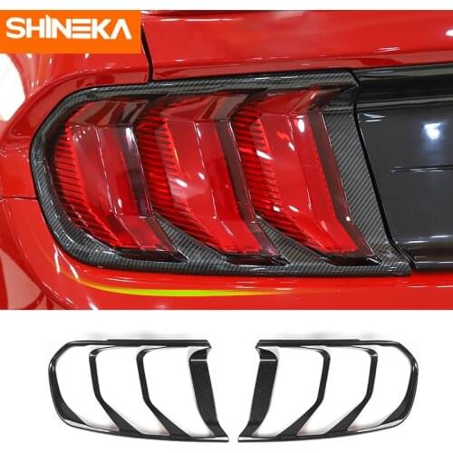 SHINEKA Lamp Hoods For Ford Mustang 2018 Up ABS Car Rear Taillight Decoration Tail Lamp Cover Accessories For Ford Mustang
