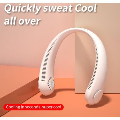 Mini Bladeless Fan Neck Hanging Fan 4000mAh USB Rechargeable Fan Mute Sports Fans Air Cooler for Home Outdoor