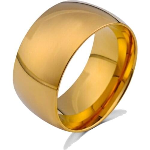 11.5MM Wide Stainless Steel Domed Rings for Men Free Engrave Name Anniversary Date Personalize Your Special Jewelry
