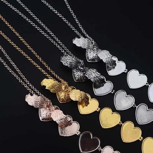 Nouveau en expansion Photo médaillon collier pendentif ange ailes cadeau bijoux décoration dame collier exquis ornements couple