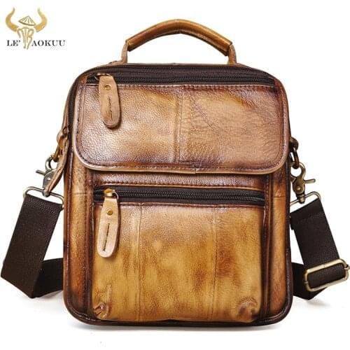 New Arrive Grain Leather Male Travel Shoulder Messenger bag Fashion Blue College Cross-body Bag 9" Tote Mochila Satchel bag 038