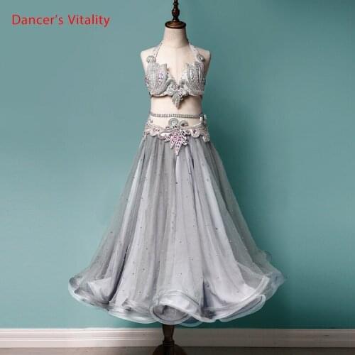 Belly Dance Wear Competition Outfits Women New Slap-up Customized Bra Belt Skirt Oriental Indian Dancers Performance Costume