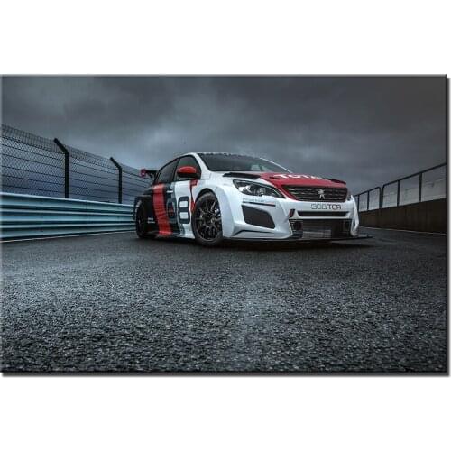 Peugeot 308 Racing Car Poster Print for Home Decor Wall Art Poster Canvas Painting Wall Picture Decoration For Living Room