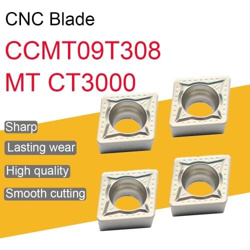 10PCS CCMT09T308 MT CT3000 Carbide Inserts High Quality CCMT09 Blade CNC Lathe Cutting Tool Machining Accessories
