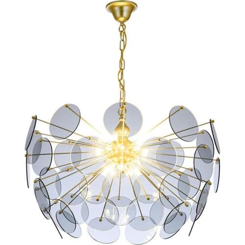 Modern Glass Pieces Bedroom Pendant Light Smoky gray Glass Pendant Light lantern shape Bedroom Living Room decorative lighting