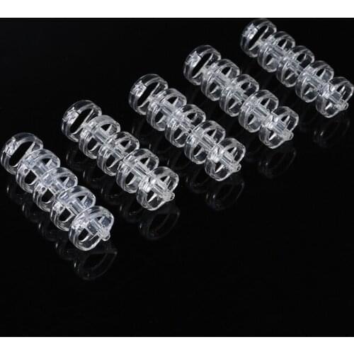 Five-hole Transparent Loose-leaf Plastic Binding Ring Snap Closure and Open Design Punch Ring For Notebook School Supply W3JD