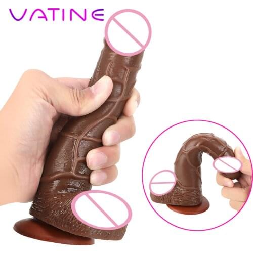 VATINE Realistic Dildo With Suction Cup M/L G Spot Vagina Stimulator Strapon Female Masturbation Butt Anal Plug Flexible Penis