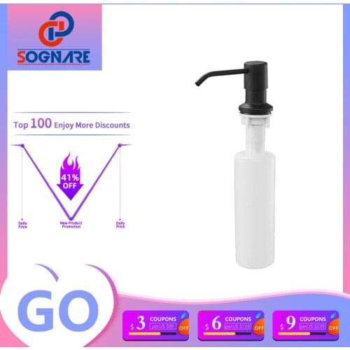 SOGNARE 400ML Liquid Soap Kitchen Dispenser Black Liquid Soap Dispensers Spray Stainless Steel Liquid Soap Bottle Deck Mounted