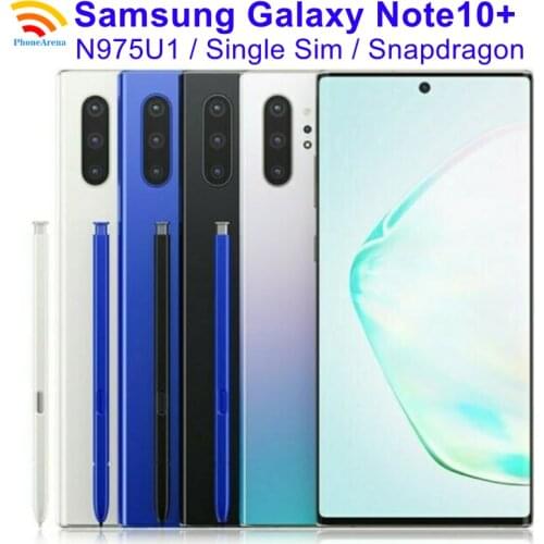 Samsung Galaxy Note10+ Note10 Plus N975U1 90% New 6.8" 256GB ROM 12GB RAM NFC Snapdragon 855 4G LTE Original Cell Phone
