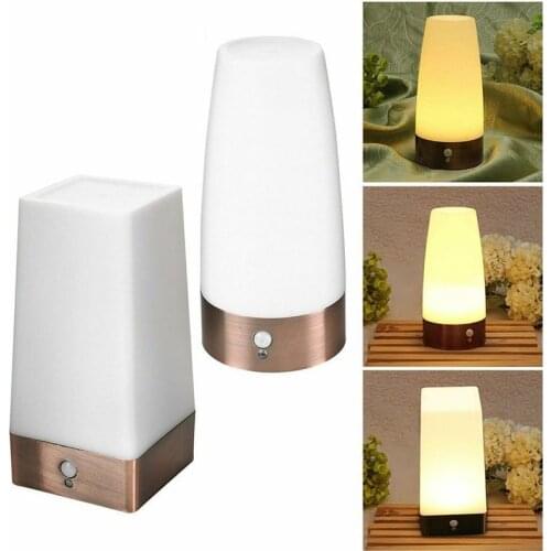 Bedroom LED night light PIR table lamp wireless LED motion sensor retro battery powered toilet seat night light