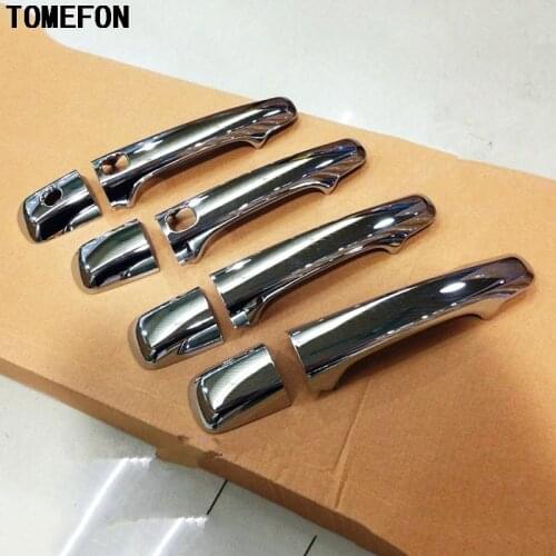 TOMEFON 8pcs For VOLVO XC60 2014 2015 2016 ABS Chrome Side Door Handle Cover Trim One key hole or With Smart Key Hole