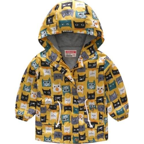 Spring Boys Jackets Kids Hooded Zipper Windbreaker Toddler Baby Print Coat Infant Children Clothes Waterproof Hoodies For Girls