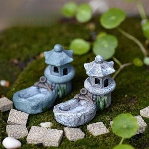 1pcs Vintage Artificial Pool Tower Miniature Fairy Garden Home Houses Decoration Mini Craft Micro Landscaping Decor DIY Accessor