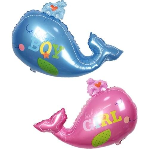 Whale Balloon Baby Gender Secret Party Balloon Boy Girl Foil Balloon Ocean Theme Birthday Party Decoration Light Balloon