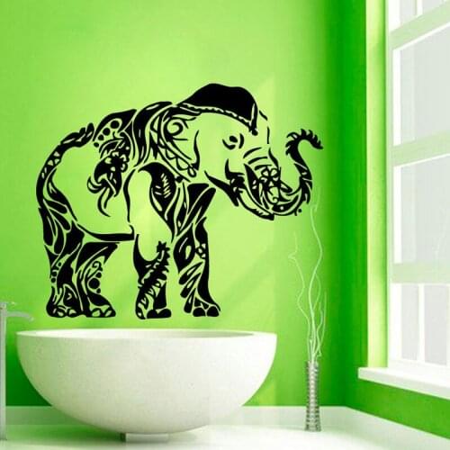 WJWY Ganesha Wall Stickers Indian Elephant Removable Vinyl Art Wall Decal Sticker Home Decor For Living Room Bedroom Art Murals