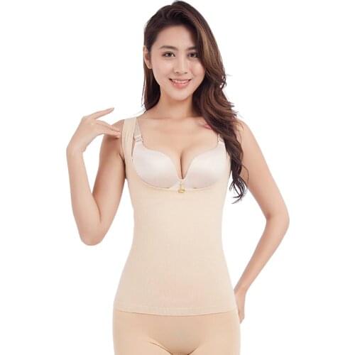 CIVS-033 women body shaper plus size bra cami tank top slimming vest corset shapewear slim up lift