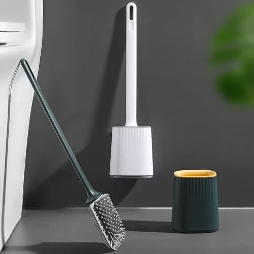 1Pc Silicone Toilet Brush Bathroom Without Punching Cleaning Brush Creativity High Quality Wall Mounted Toilet Cleaning Tool
