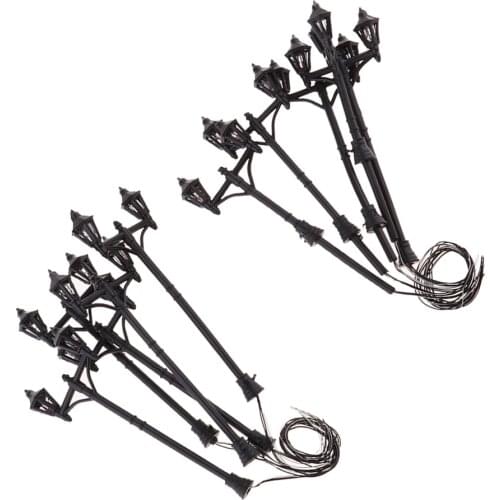 10pcs Street Light 1/75 - 1/200 LED Lamp Railway Yard Mini Landscape Lights