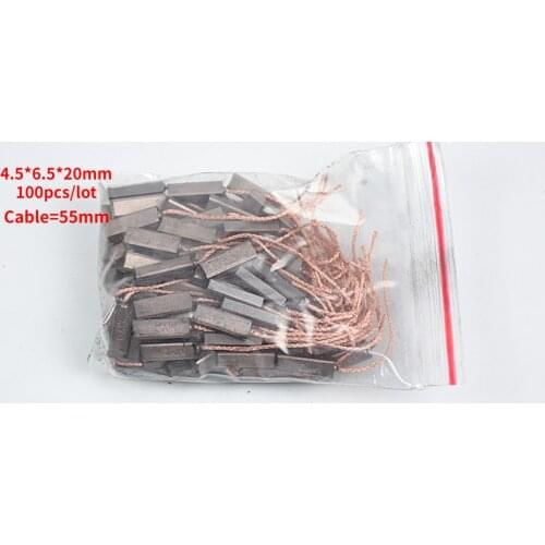 100pcs For Valeore Automobile Generator Carbon Brush 4.5*6.5*20MM High Copper Wear Pesistance Auto Car Accessories