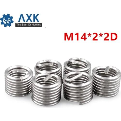 20Pcs M14*2*2D Screw Thread Insert A2 Stainless Steel 304 Fasteners Repair Tools Kit Coiled Wire Helical Screw Sleeve Set