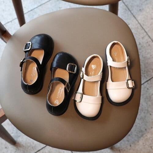 2021 Kids Shoe Girl Leather Shoes For Children Autumn Princess Little Girl Dress Shoes Party Fashion Buckle 2 3 5 8 9 10 12 Year