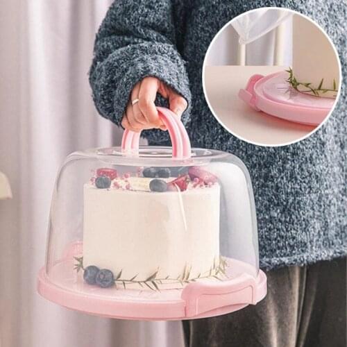 6/8/10 Inch Portable Cake Box Tray Fridge Organizer Pantry Organizer Cake Boxes Food Storage Containers Kitchen Accessories