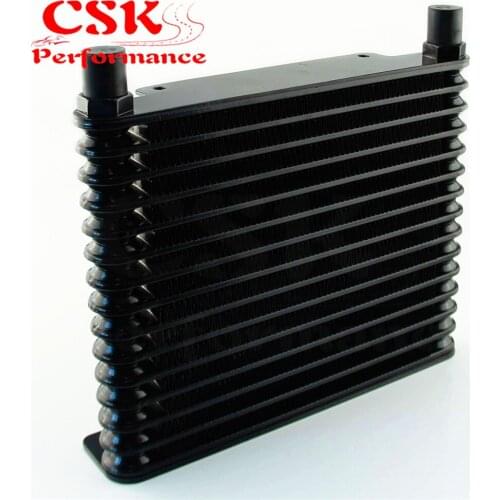 8-AN 32MM 15 ROW ENGINE/TRANSMISSION RACING COATED ALUMINUM OIL COOLER Black