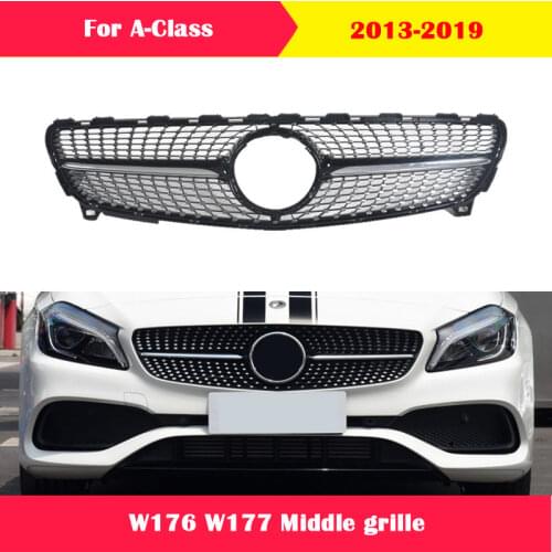 Car styling Middle grille for Mercedes-Benz A-Class W176 W177 2013-2019 front grille Diamond GT style A180 A200
