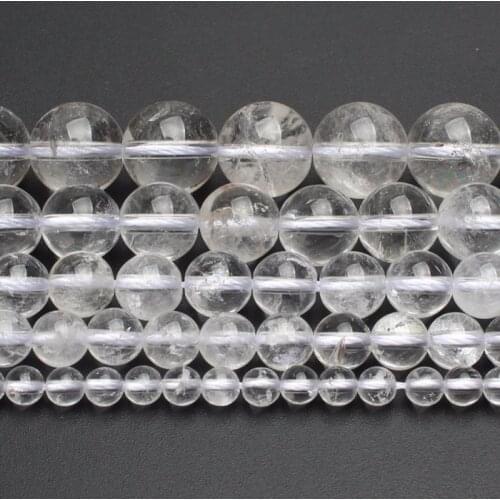 4/6/8/10/12mm Natural Clear Quartzs Stone Beads Round Loose Beads For Jewellery Making Bracelet Necklace 15inch/strand