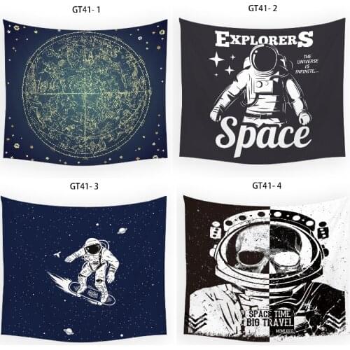 Black and white cartoon astronaut anime tapestry wall tapestry macrame wall hanging tye dye tapestry celestial decor witchcraft