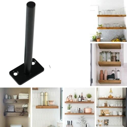 2pc Black Wall Mounted Shelf Bracket Wood Metal Hidden Fixed Tray Heavy Scaffold Board Support rack diy Hardware Accessories