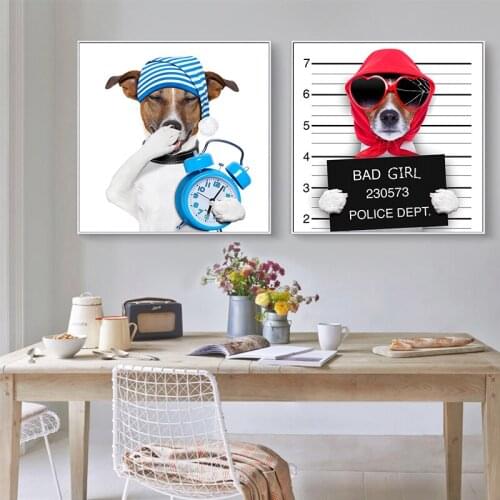 Kids room Decor Cute Animal Dog Nordic Poster Wall Art Print Posters And Prints Canvas Painting Quadro Pictures Unframed