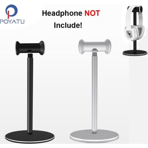 POYATU Hook Head Mounted Headphone Bracket Headset Holder Hook PC Monitor Earphone Stand Hanger Earphone Desk Display Stand