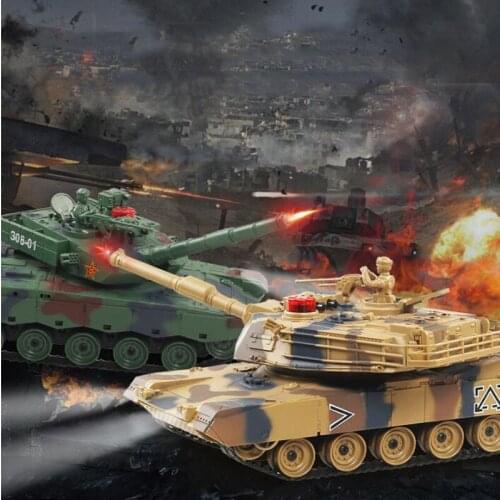 2.4G Childrens Simulation Remote Control Tank Can Play 1:24 Charging Electric Remote Control Model Car Tank Car Boy Toy Gift