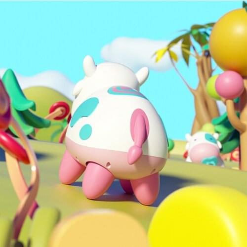 Electric Cow Toy Robot Electronic Singing Speaking Voice Control Touch Sensing Projection Light Plastic Animal Puzzle