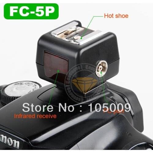 FC-5P Adapter Remote Wireless Flash Slave Trigger PC Sync Socket for Canon Nikon DSLR camera