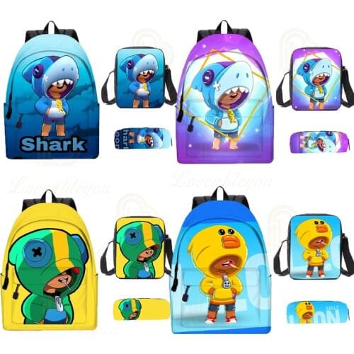 Leon Spike Shell Game School Bag for Teenager Boys Girls Kids Personized Schoolbag 3pcs/Sets Supplier Children Hot Game Backpack