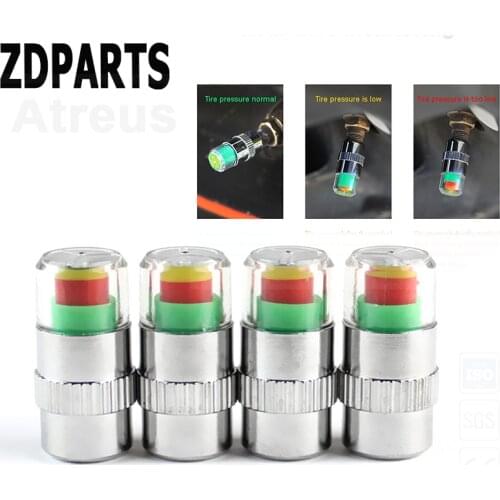 ZDPARTS 4X Car Tire Wheel Air Valve Caps Warning Pressure Cover For Mercedes Benz W203 W204 211 AMG Smart Starline Citroen C4 C5