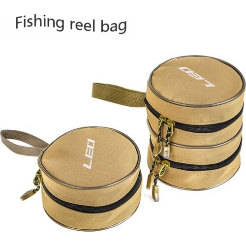 Canvas round fishing reel bag multifunctional fishing gear accessories bag single and double layer tool bag