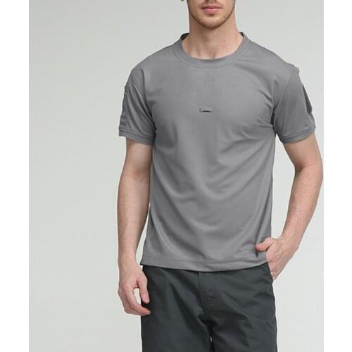 Summer Unisex T-shirt Solid Color Quick Drying Military Short Sleeve O Neck Blouse Top for Training