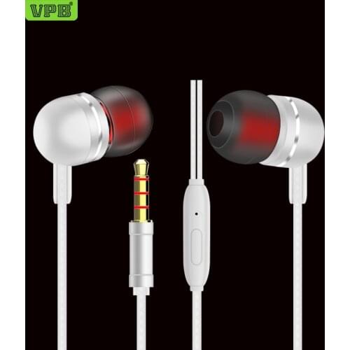 VPB V13 Earphone Metal Earphone Super Bass Headset Microphone in ear 3.5mm For iphone 6 6s xiaomi for Mobile phone
