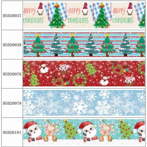 22MM 25MM 38MM 50MM 75mm Printed Pattern Christmas on Grosgrain Ribbon for diy ribbon