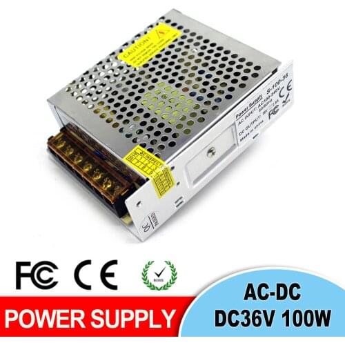 Single Output Switching power supply DC 36V 2.8A 100W Driver 110V 220V AC to DC SMPS for CCTV Camera 3D Printer Motor CNC AV DV