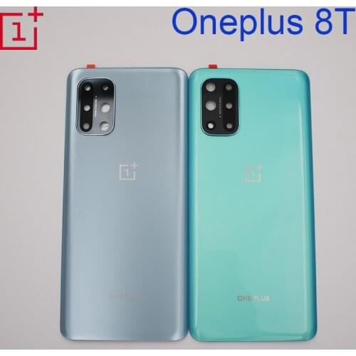 Original 3D Glass For OnePlus 8T Battery Door Back Cover Rear Housing Case Replacement Parts & Camera Lens Frame For one plus 8T