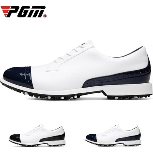 PGM Golf Shoes Men Outdoor Waterproof Sneakers Breathable Non-slip Spiked Shoes Breathable Sports Training Casual Shoes D9100
