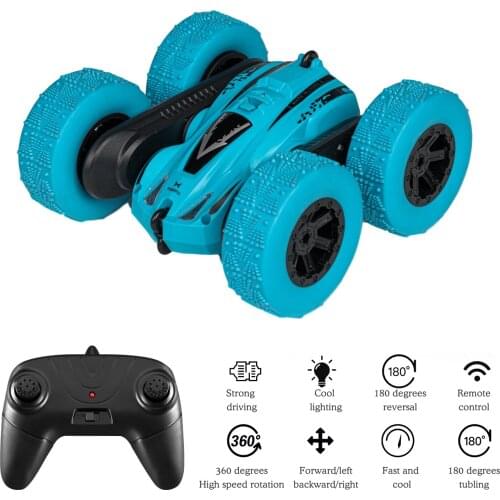 RC Car Remote Control Stunt Car 4WD Remote Control Car Double Sided Rotating Vehicles 360° Flips LED lights for Kids Boys Girls