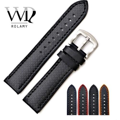 Rolamy 20 22mm Wholesale Silicone Rubber Waterproof Replacement Straight End Wrist Watchband Strap For Dayjust Tudor Omega