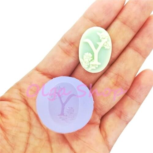 PYL947 PYL948 Letter Y Z Cameo Silicone Mold Fondant Cake Decoration Candy Chocolate Resin Clay Necklace Pendant Making