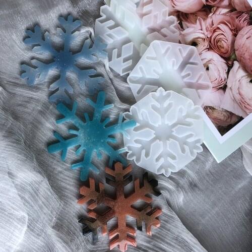 Snowflake Shape Silicone Mold DIY Epoxy Resin Desktop Decoration Christmas Series Pendant Decoration Snowflake Silicone Mold
