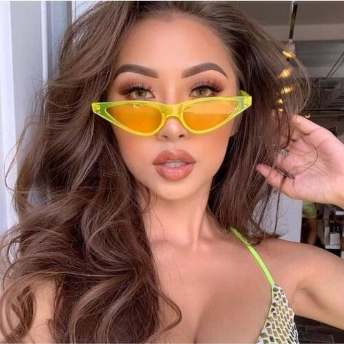Vintage Small Cat Eye Sunglasses Women Men Fashion Luxury Brand Designer Oval Sun Glasses Black Pink Glasses Shades gafas de sol